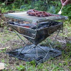 Camp Essentials: Steezy-Q - Portable camping Firepit and Grill