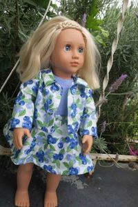 Doll Skirt, jacket and T-shirt, blueberries, 46cm doll