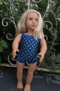 Products: swimming togs, blue and green, 46cm doll