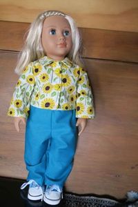 Doll sunflower jacket set, 46cm doll