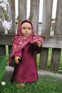 Products: Maroon abaya and hijab, fits 46cm doll