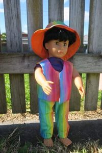 Products: Rainbow pants, top and hat, fits 46cm doll