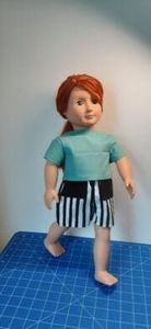Products: Shorts and shirt set, black and green, fits 46cm doll