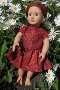 Products: Doll red skirt and top, fits 46cm doll