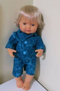 Products: Doll Pajamas, blue, fits 38cm Miniland dolls