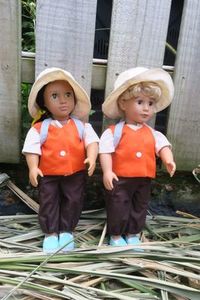 Products: High viz outfit with shoes and backpack. Fits 46cm doll