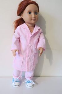 Products: Vet/nurse uniform, pink coat, fits 46cm doll