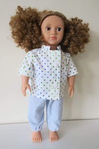 Products: White spotted chef uniform, fits 46cm doll