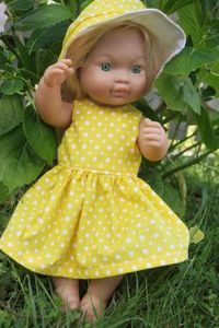Products: Doll sleeveless dress, yellow, fits 30cm doll
