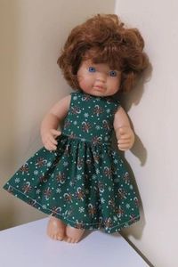 Products: Dress, green Christmas fabric, fits 30cm doll