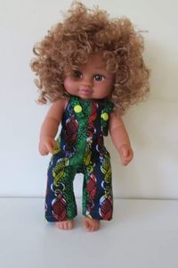 Products: Overalls, African fabric, cables, fits 30cm doll
