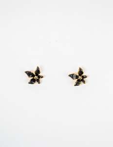 Earring Mini Flower - Black