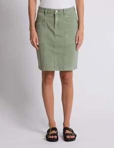 Strike Skirt - Khaki Denim