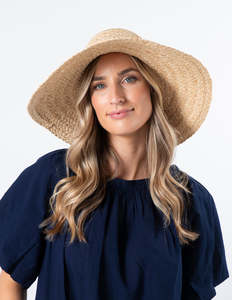 Hats: Straw Hat - Natural Raffia Bow