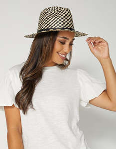 Fedora Hat - Black/White Houndstooth