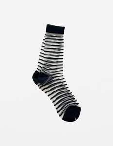 Socks Sheer Stripes Black