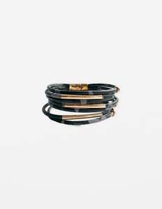 Bracelet Leopard - Black and Grey