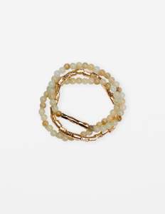 Bracelets: Bracelet Beads - Green and Gold