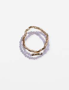 Bracelets: Bracelet Beads - Grey and Gold