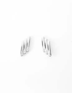 Earrings Solid Bar - Silver