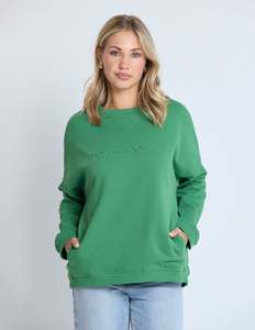 Sweaters: Newport Pocket Crew - Basil