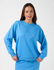 Sweaters: STELLA ESSENTIALS Sweater - Azure Logo