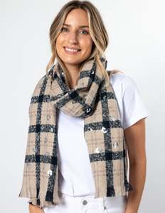 Scarves 1: Taupe Squares Scarf