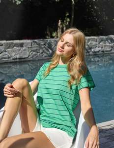 Stella Essentials: Classic Tee Stripe - Green and Navy