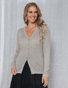 Last Chance Sale: Beverly Lurex Cardigans - Mushroom