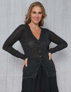 Last Chance Sale: Beverly Lurex Cardigans - Black