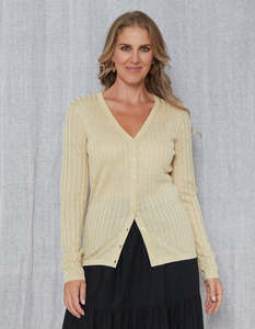 Last Chance Sale: Beverly Lurex Cardigans - Gold