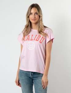 Last Chance Sale: Cuff Sleeve T-Shirt - Candy Malibu