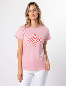 Ss24: T-Shirt - Blush Chevron Cross