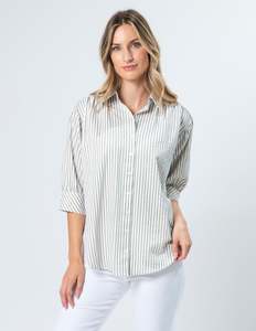 Ss24: Deedee Shirt - Mushroom Stripe