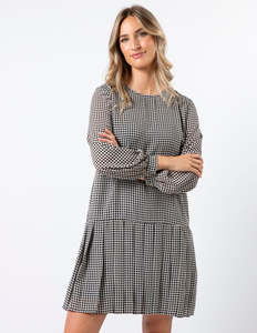 Sale Dresses: Dahlia Dress - Houndstooth
