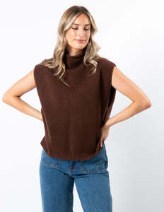 Sale Knitwear: Shelby Vest - Winter Cocoa