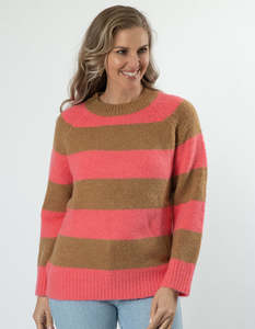 Sale Knitwear: STELLA ESSENTIALS Layla Jumper - Bubblegum Stripe