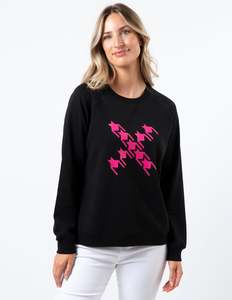 Classic Sweater - Black with Neon Houndstooth