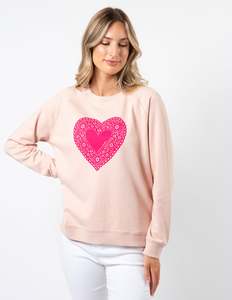 Sale Sweaters: Classic Sweater - Neon Doily Heart