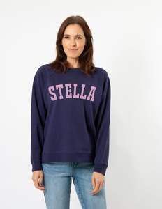 STELLA ESSENTIALS Everyday Sweater - Navy With Bubblegum Logo