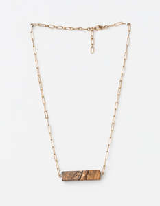Sale Jewellery: Gold Natural Stone Bar Choker Necklace