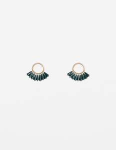 Sale Jewellery: Emerald Beaded Hoop Earrings