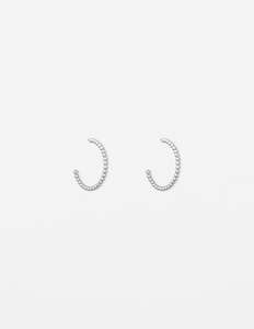 Silver Bead Hoop Earrings