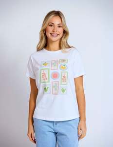 Tops: Ace Tee Postcards From Italy - White