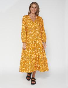 Dresses: Alyssa Dress - Peach Spot