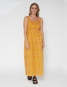 Dresses: Primrose Dress - Peach Spot