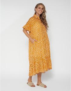 Dresses: Magnolia Dress - Peach Spot