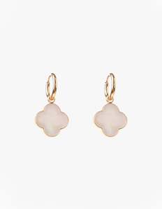Earrings Shell Clover - Gold
