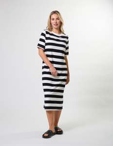 Dresses: Sandy Dress - Black Stripe