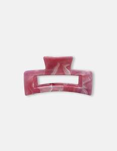 Rectangle Hair Claw Marbled - Hot Pink